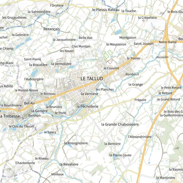 Plan cartographique de Tallud Plan d'Eau de la Vernière