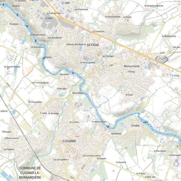 Plan cartographique de Terrain de sport, la Sèvre Nantaise, Gétigné
