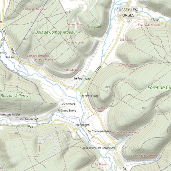 Plan cartographique de Tille (La) Villemervry et Villemoron