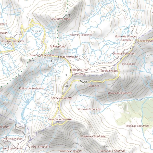 Plan cartographique de Tinée