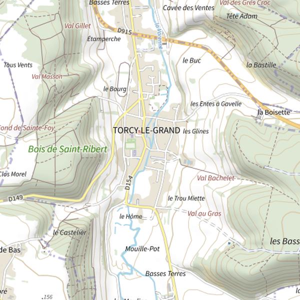Plan cartographique de Torcy-le-Grand (lot communal)