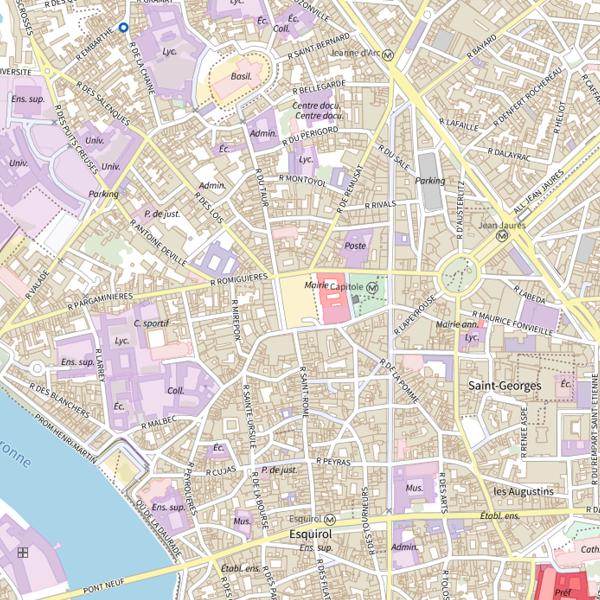 Plan cartographique de Toulouse