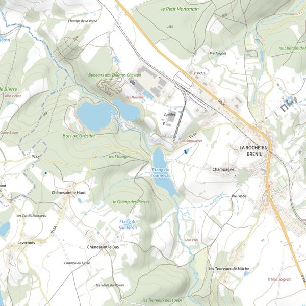 Plan cartographique de Tournesac (Le) 53