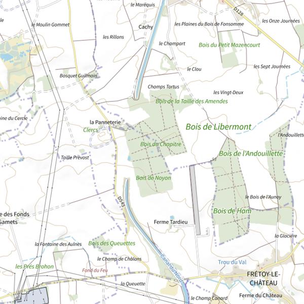 Plan cartographique de Trou aux Canards
