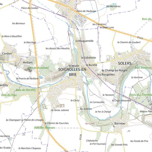 Plan cartographique de Union des Pêcheurs à la ligne de Soignolles-en-Brie et Environs