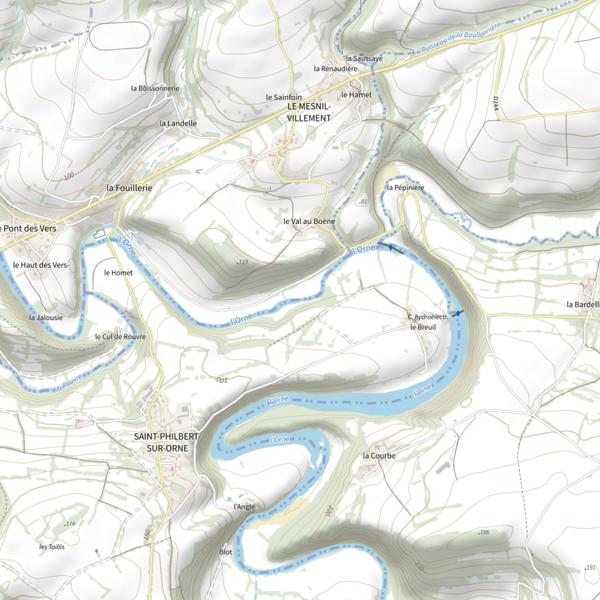 Plan cartographique de Val au Boëne