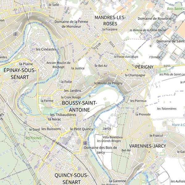 Plan cartographique de Val d'Yerres