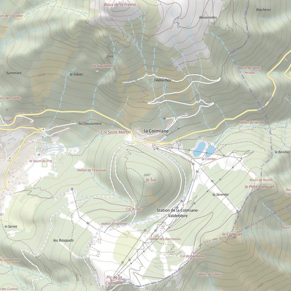 Plan cartographique de Valdeblore La Colmiane - Office du tourisme