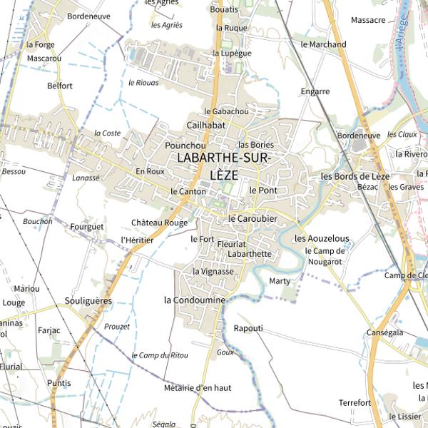 Plan cartographique de Vallee de la Leze