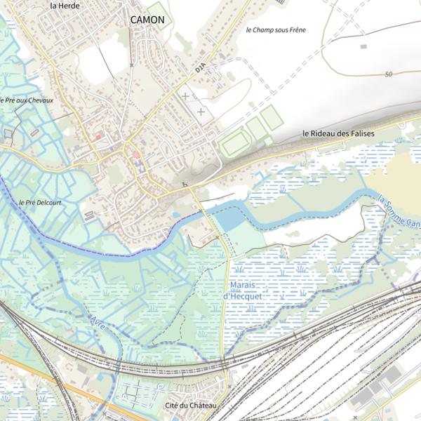 Plan cartographique de Vallée de Somme Camon