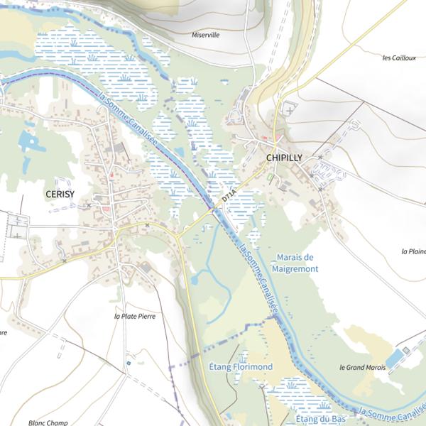 Plan cartographique de Vallée de Somme Chipilly