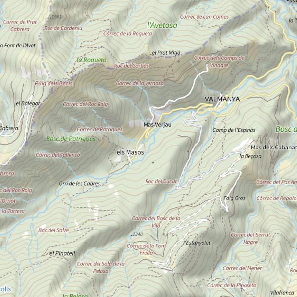 Plan cartographique de Valmanya