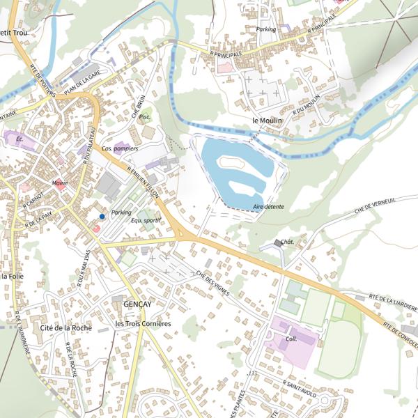 Plan cartographique de Verneuil (Gençay)