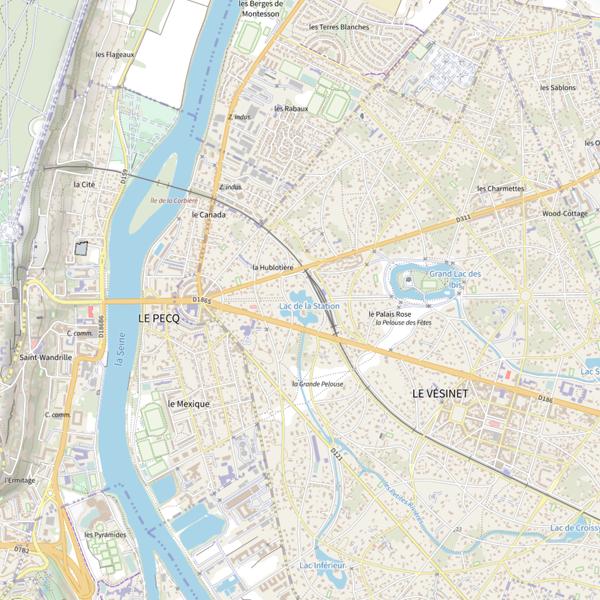 Plan cartographique de Vésinet Étang de l'Épinoche