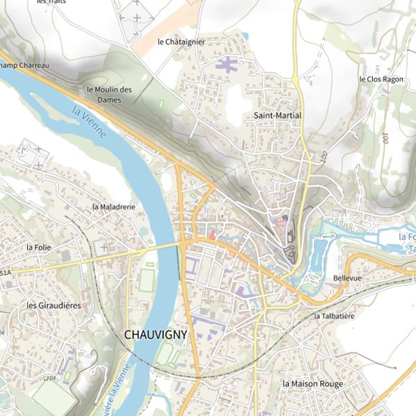 Plan cartographique de Vienne (Chauvigny)