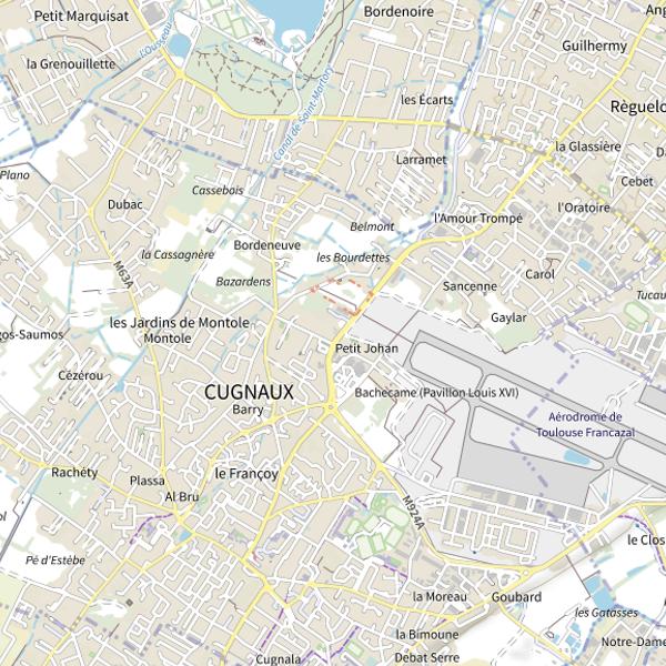 Plan cartographique de Villeneuve-Tolosane