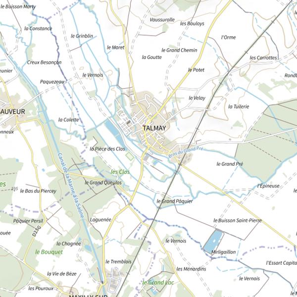 Plan cartographique de Vingeanne (La) Rive Droite
