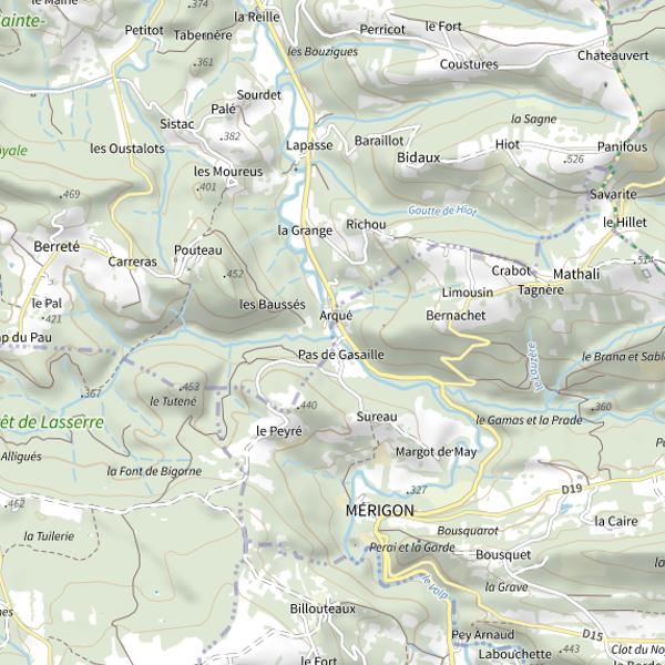 Plan cartographique de Volp à Mérigon