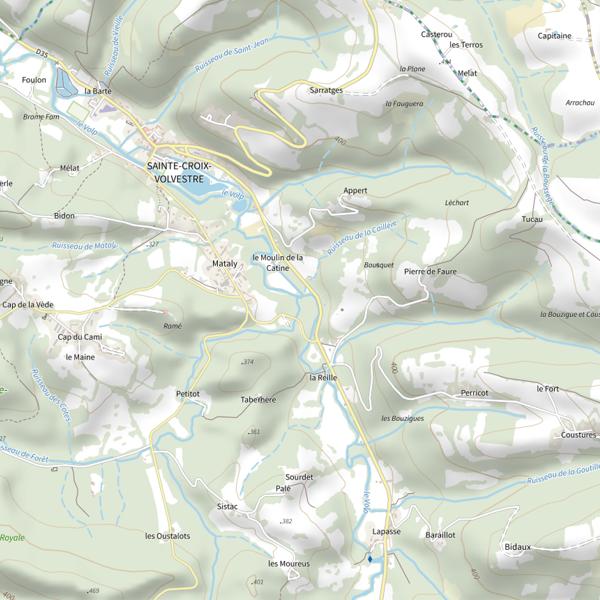 Plan cartographique de Volp à Ste-Croix Volvestre