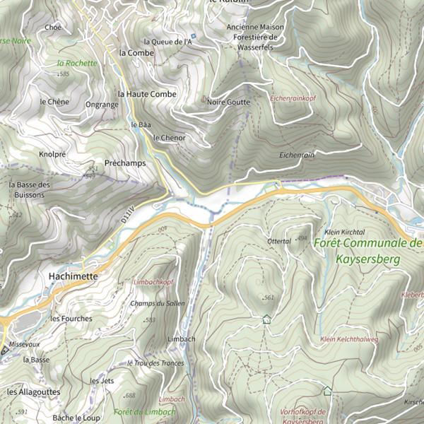 Plan cartographique de Weiss parcours Hachimette