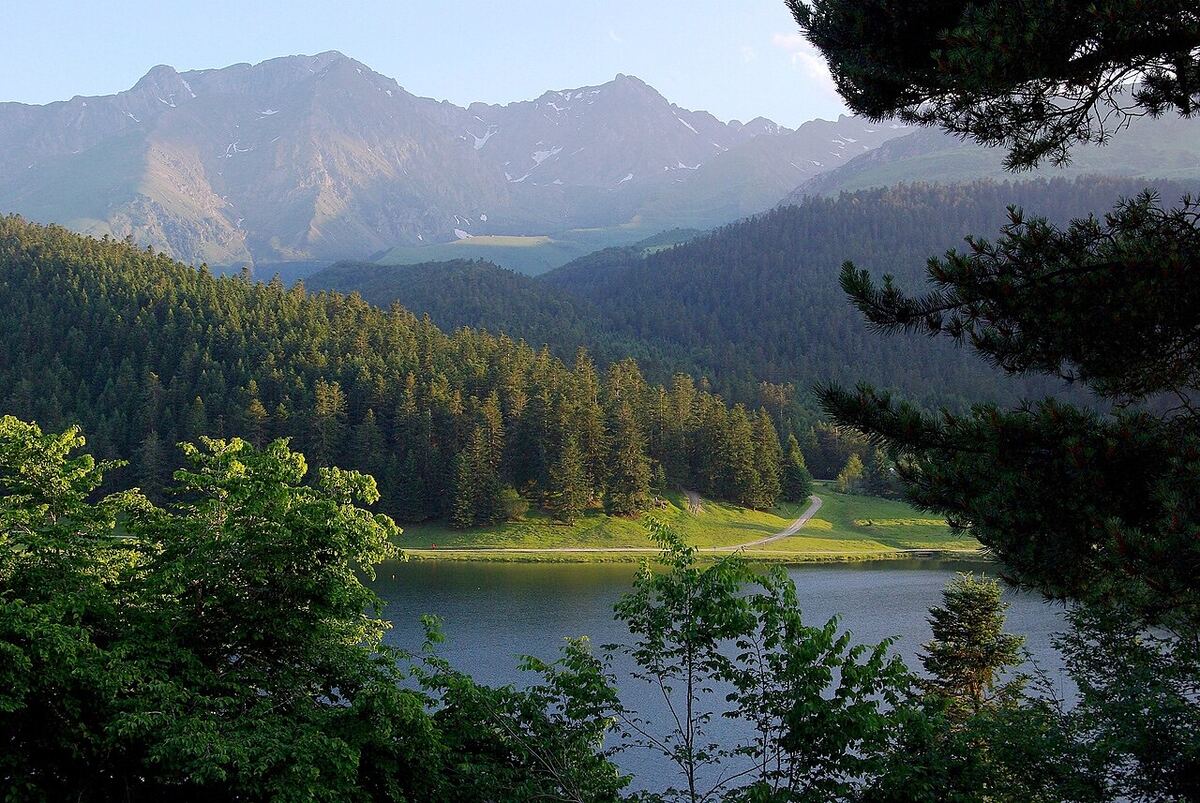 Vue aérienne des environs de Campan